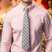 Blue Gingerbread Man Polka Dot Weihnachten Krawatte