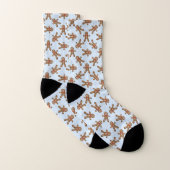 Blue Gingerbread Man Polka Dot Weihnachten Socken (Paar)