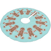 Blue Gingerbread Niedliches Weihnachtsdekor Tree S Polyester Weihnachtsbaumdecke (Schrägansicht)