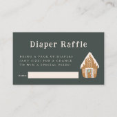 Blue Gingerbrot House Diaper Raffle Ticket Begleitkarte (Vorderseite)