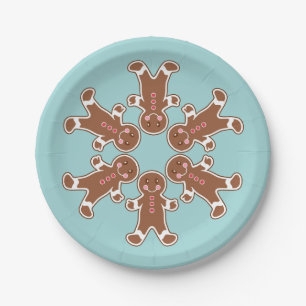 Blue Gingerbrot Snowflake Paper Teller