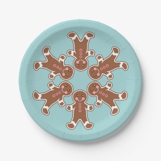 Blue Gingerbrot Snowflake Paper Teller (Vorderseite)