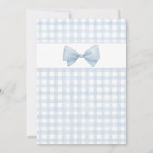 Blue Gingham Albern Gänse Baby Dusche Einladung (Rückseite)