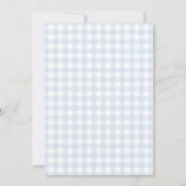 Blue Gingham Albern Gänse Baby Dusche Einladung (Rückseite)