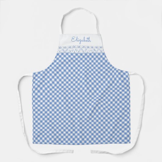 Blue Gingham All-Over Print Schürze (Vorderseite)