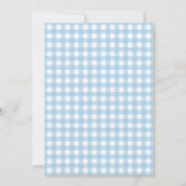 Blue Gingham and Bow Baby Shower Boy Einladung (Rückseite)