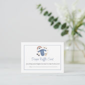 Blue Gingham and Toys Baby Boy Diaper Raffcard Begleitkarte (Stehend Vorderseite)