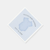 Blue Gingham Baby Boy Bodysuit Baby Dusche Serviette (Ecke)
