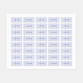 Blue Gingham Baby Boy Name Iron Etiketten (Blatt)