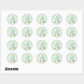 Blue Gingham Baby Carriage Sticker (Blatt)