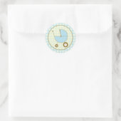Blue Gingham Baby Carriage Sticker (Tasche)