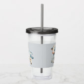 Blue Gingham Baby Cow Pastel Farm Aesthetic Acryltrinkbecher (Rechts)