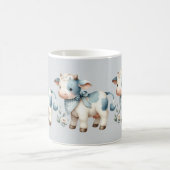 Blue Gingham Baby Cow Pastel Farm Aesthetic Kaffeetasse (Mittel)