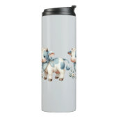 Blue Gingham Baby Cow Pastel Farm Aesthetic Thermosbecher (Nach links gedreht)