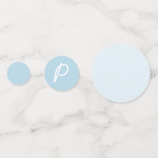 Blue Gingham Baby Dusche Konfetti (Rückseiten)