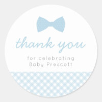Blue Gingham Baby Duschkleber
