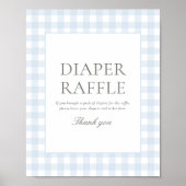 Blue Gingham Baby Duschmaschine Windeln Raffle Sch Poster (Vorne)