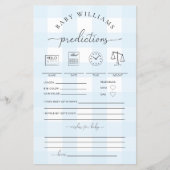 Blue Gingham Baby Predictions Game (Vorderseite)