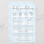 Blue Gingham Baby Predictions Game (Vorne/Hinten)