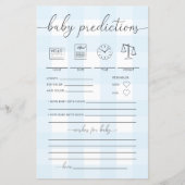 Blue Gingham Baby Predictions Game (Vorderseite)