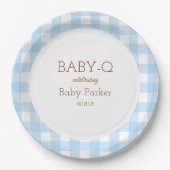 Blue Gingham Baby-Q Circular Plate 2 Pappteller (Vorderseite)