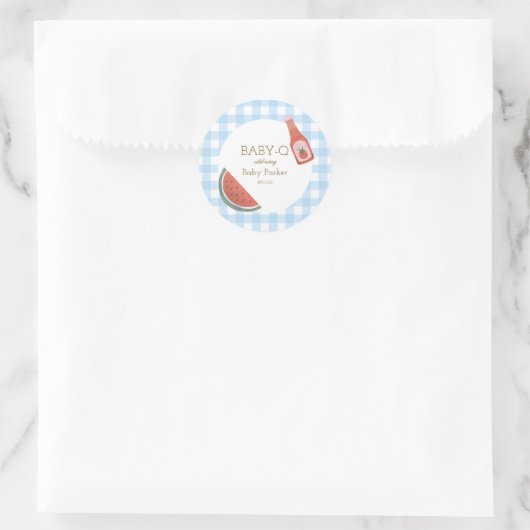 Blue Gingham Baby-Q Sticker (Tasche)