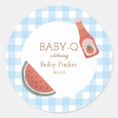 Blue Gingham Baby-Q Sticker (Vorderseite)