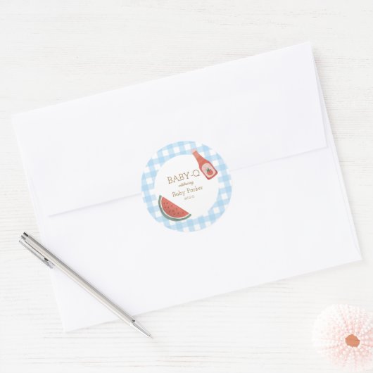 Blue Gingham Baby-Q Sticker (Umschlag)