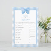 Blue Gingham Baby Showdusche Raten Sie das Preissp (Stehend Vorderseite)