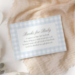 Blue Gingham Baby Shower Books for Baby Begleitkarte<br><div class="desc">Invite friends and family to bring a book for baby with this elegant blue gingham baby shower enclosure card.</div>