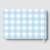 Blue Gingham Baby Shower Guest Book Gästebuch (Rückseite)