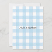 Blue Gingham Baby Shower Invitation, Blue Baby Boy Einladung (Rückseite)