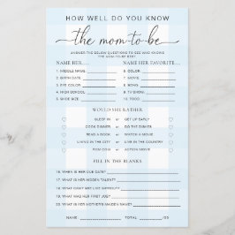 Blue Gingham Baby Shower kennt das Mama-to-be-Spie