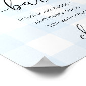 Blue Gingham Baby Shower Mama-osa Bar Sign Poster (Ecke)