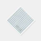 Blue Gingham Baby Shower Napkin Serviette (Ecke)
