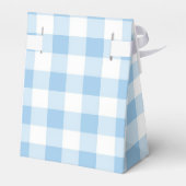 Blue Gingham Baby Shower Vielen Dank Geschenkschachtel (Rückseite)