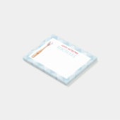 Blue Gingham Baseball Kids Custom Lunch Box Post-it Klebezettel (angewinkelt)