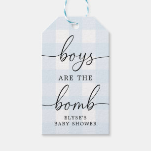 Blue Gingham Bath Bomb Gevor Tag Geschenkanhänger