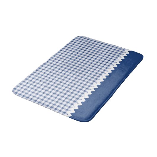 Blue Gingham Bath Mat Badematte (Schrägansicht)