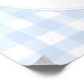 Blue Gingham Bear Customized sign Poster (Ecke)