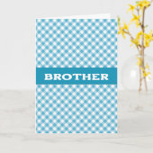 Blue Gingham Birthday Card Karte (Gelbe Blume)
