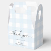 Blue Gingham Birthday Vielen Dank für Ihre Unterst Geschenkschachtel (Geöffnet)