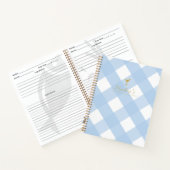 Blue Gingham Blank Cocktail Rezept Notizblock (Innenseite)