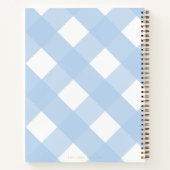Blue Gingham Blank Cocktail Rezept Notizblock (Rückseite)