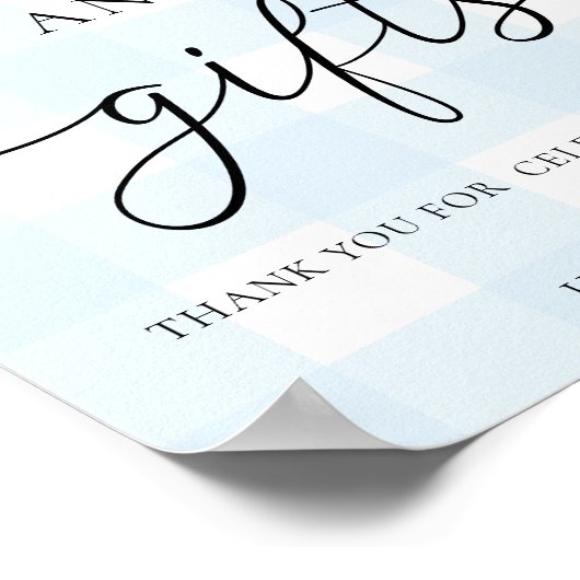 Blue Gingham Books and Gifts Poster (Ecke)