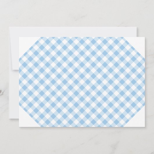Blue Gingham Books for Baby III Einladung (Rückseite)