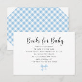 Blue Gingham Books for Baby RSVP Karte (Vorne/Hinten)