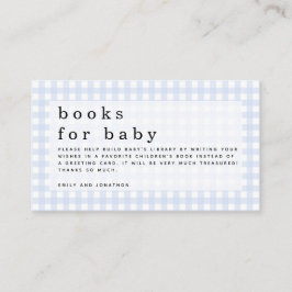 Blue Gingham Books for Picnic Baby Showe Begleitkarte