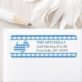 Blue Gingham Border Scottie Dog (Insitu)