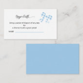 Blue Gingham Bow Diaper Raffle Enclosure Card Begleitkarte (Vorne/Hinten)